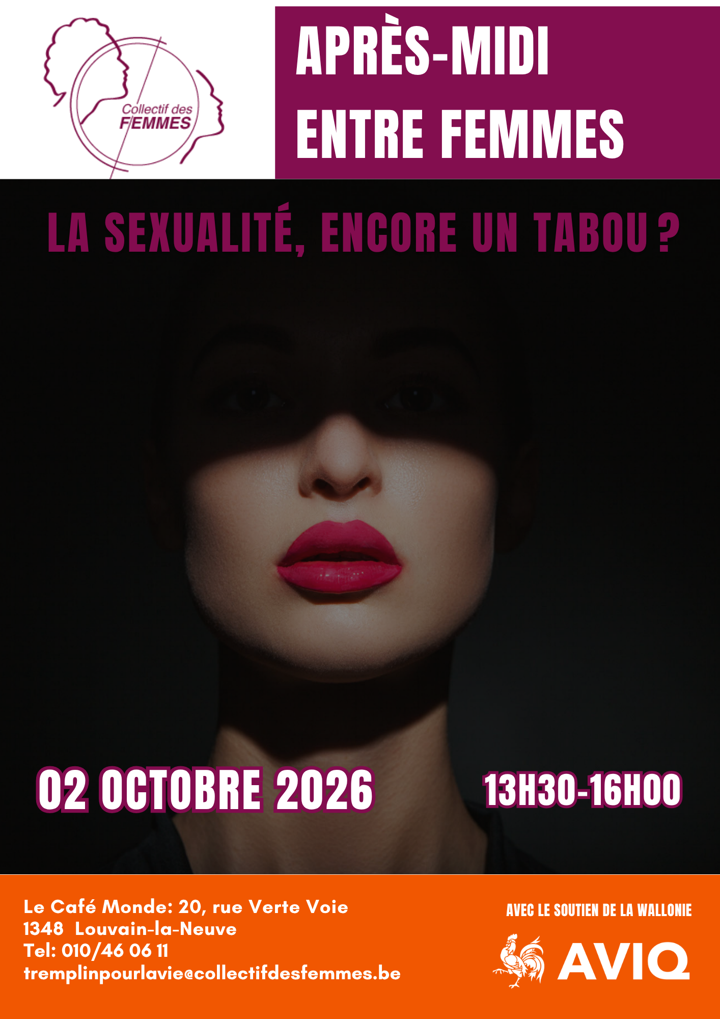 Après-midi entre femmes sur la sexualité et les tabous à Louvain-la-Neuve le 2 octobre 2026
