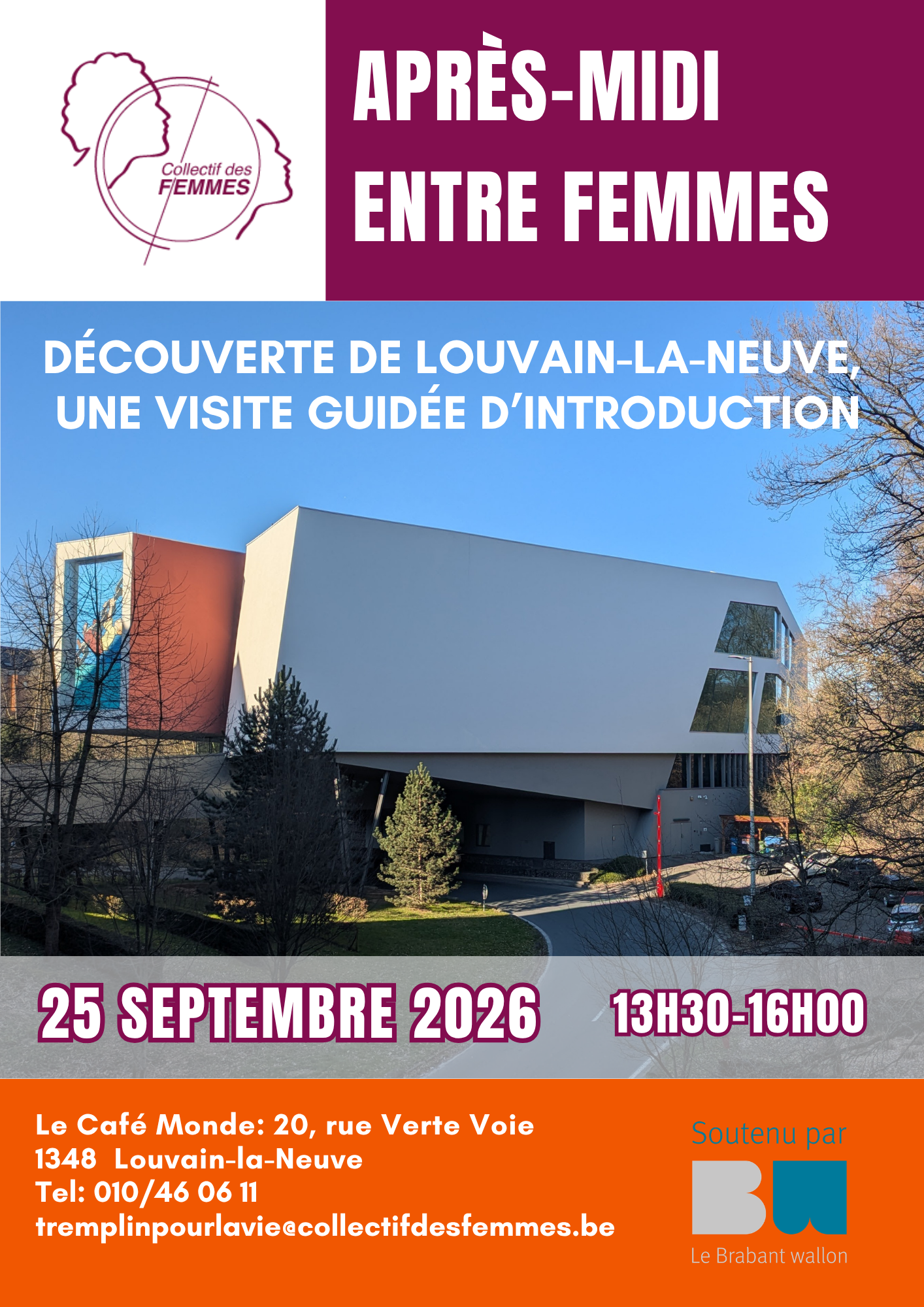 Découverte de Louvain-la-Neuve – visite guidée entre femmes le 25 septembre 2026