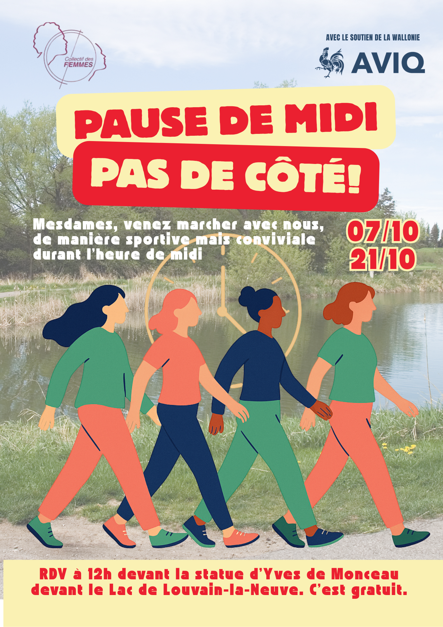 Pause de midi – marches entre femmes à Louvain-la-Neuve les 7 et 21 octobre 2026