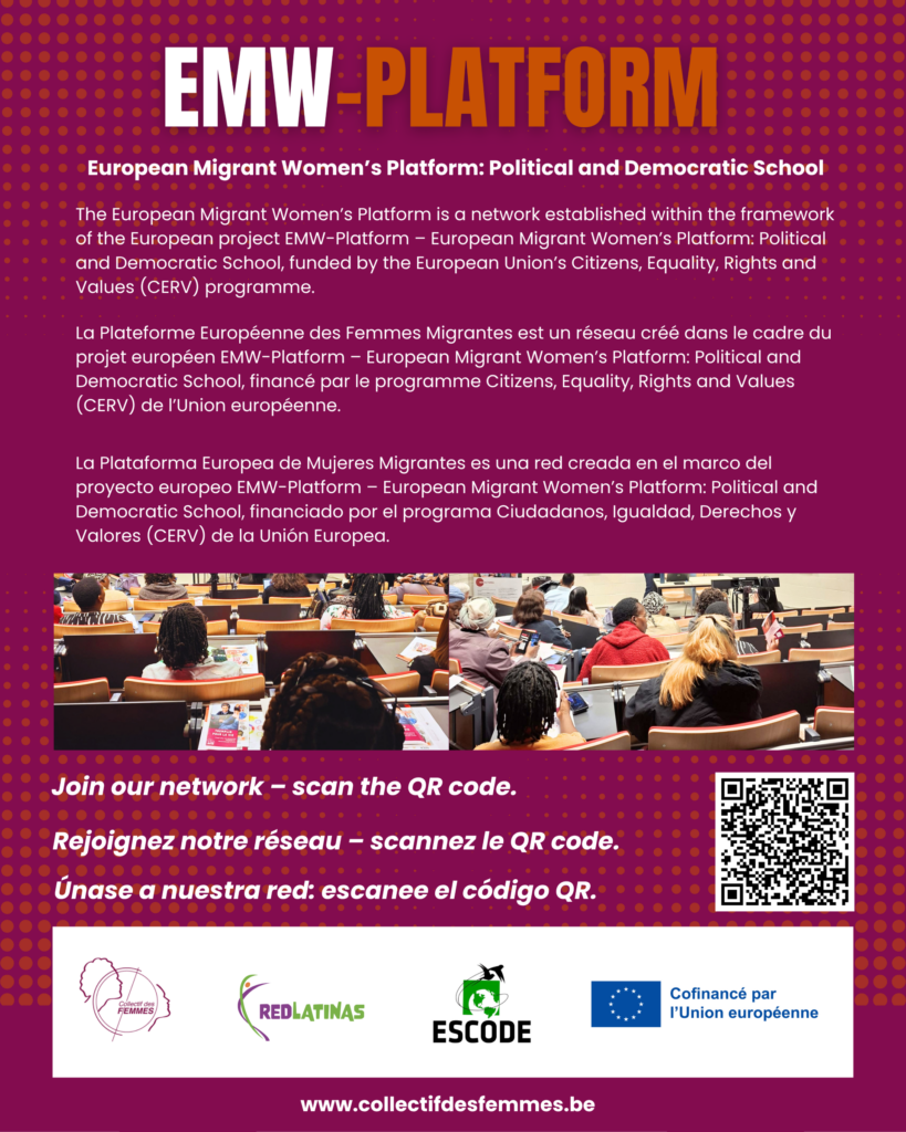 EMW-Platform – Plateforme européenne des femmes migrantes, réseau pour la participation politique créé dans le cadre du projet européen EMW-Platform.